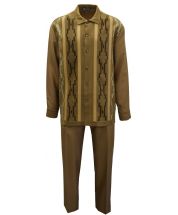 Silversilk Men's 2 Piece Long Sleeve Walking Suit - Chain Pattern