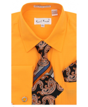 Karl Knox Men's French Cuff Shirt Set - Layered Patterns