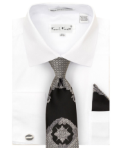 Karl Knox Men's French Cuff Shirt Set - Fashion Two Tone