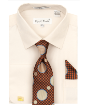 Karl Knox Men's French Cuff Shirt Set - Checker-Dot Tie