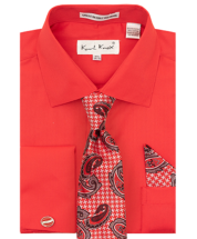 Karl Knox Men's French Cuff Shirt Set - X-Pattern