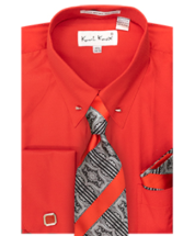 Karl Knox Men's French Cuff Collar Bar Shirt Set - Eccentric Tie