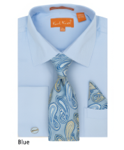 Karl Knox Men's French Cuff Shirt Set - Vibrant Jacquard