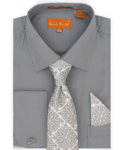 Karl Knox Men's French Cuff Shirt Set - Mandala Design Style