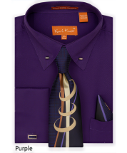 Karl Knox Men's French Cuff Shirt Set - Swirled Stripes