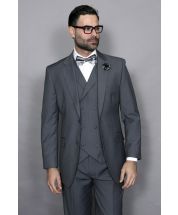Statement Men's 3 Piece Wool Outlet Suit - Elegant Solid