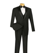 Vinci Men's 3 Piece Wool Feel Outlet Tuxedo - Elegant