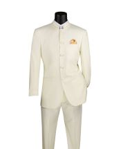 Vinci Men's 2 Piece Nehru Suit - 5 Button Fashion Style