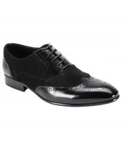 CCO Men's Leather Dress Shoe - Suede Accents