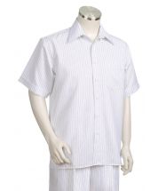 Canto Men's Outlet 2 Piece Short Sleeve Walking Suit - Classic Stripe