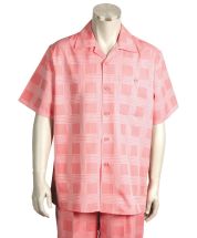 Canto Men's Outlet 2 Piece Short Sleeve Walking Suit - Cross Weave