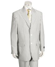 Canto Men's Outlet 3 Piece Poly-Rayon Seersucker Suit - Peak Lapel