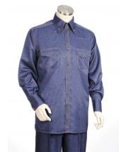 Canto Men's Outlet 2 Piece Long Sleeve Walking Suit - Denim Look