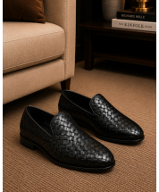 Black Slip-On Loafer Dress Shoe