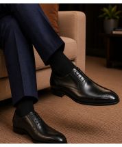 Black Mens Leather Dress Shoes Oxford Shoes