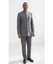 grey  Man 2 Pieces Suit Nehru Jacket