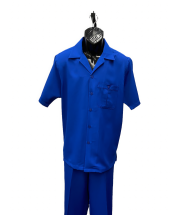 Dreams by Zacchi Men's Wide Leg 2 Piece Walking Suit - Solid Colors