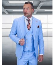 Statement Men's 3 Piece 100% Wool Fashion Suit - Bold Colors