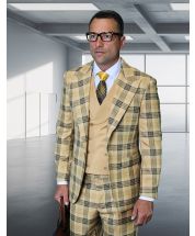 Camel Men's Suit Men Double Breasted Vest