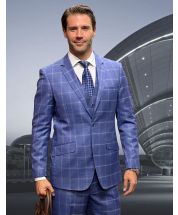 Statement Men's 3 Piece 100% Wool Modern Fit Suit - Fashion Pattern