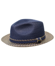 Bruno Capelo Men's Fedora Style Straw Hat - Multi Colored Brim