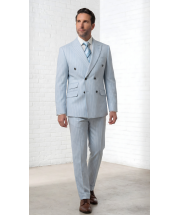 Aqua Suit Double Breasted Suit Peak Lapel