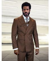 Copper High Fashion Men's Wool Double Breasted Suit