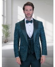 Hunter Green Mens Peak Lapel Tuxedo