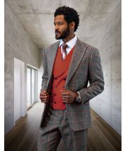 Statement Men's 100% Wool 3 Piece Suit - Vibrant Colors