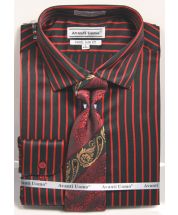 Avanti Uomo Men's Slim Fit Dress Shirt Set - Bold Stripe