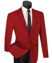 CCO Men's Velvet Slim Outlet Sport Coat - Faux Leather Trim