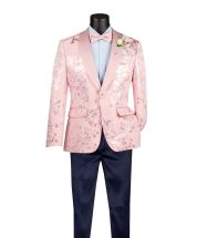 Vinci Men's Slim Fit Sport Coat - Floral Design