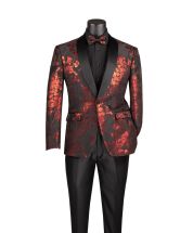 Vinci Men's Slim Fit Sport Coat - Floral Design