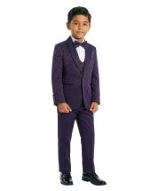 Tazio Boy's Outlet 3 Piece Slim Fit Tuxedo - Paisley Design