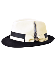 Bruno Capelo Men's 100% Australian Wool Fedora Hat - Two Tone