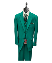 Zacchi Men's 3 Piece Poplin Suit - Spring Colors