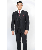 Black Suit Mens Suits Notch Lapel Extra Long Suit