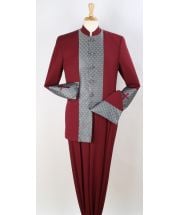 Royal Diamond Men's 2pc Nehru Style Suit - Pastor Church Suit