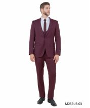 Burgundy Suit Ultra Slim Fit Suit Skinny Suits for Men Big and Tall Suits