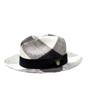 Bruno Capelo Men's Fedora Style Straw Hat - Two Tone Weave