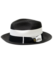 Bruno Capelo Men's Fedora Style Straw Hat - Bold Stripe