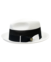 Bruno Capelo Men's Fedora Style Straw Hat - Bold Stripe