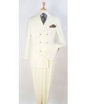 Apollo King Men's 2pc Double Breasted Suit - Wide Peak Lapel