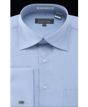 Avanti Uomo Men's Outlet French Cuff Dress Shirt - Wrinkle Free Fabric