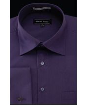 Avanti Uomo Men's Outlet French Cuff Dress Shirt - Wrinkle Free Fabric