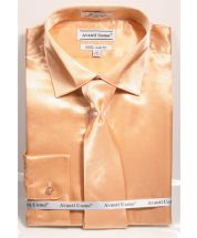 Avanti Uomo Men's Slim Fit Dress Shirt Set - Soft Satin