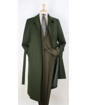 Black Diamond Men's Outlet Full Length Duster Coat - Wide Fashion Lapel
