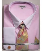 Daniel Ellissa Men's French Cuff Shirt Set - Pastel Colors