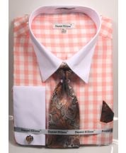 Daniel Ellissa Men's French Cuff Shirt Set - Soft Checkerboard