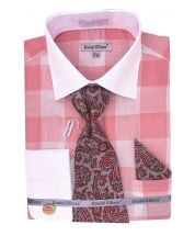 Daniel Ellissa Men's French Cuff Shirt Set - Bold Color